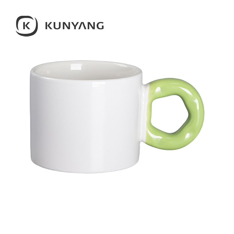 9oz/280ml White Mug Green