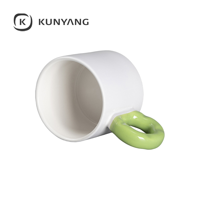 9oz/280ml White Mug Green