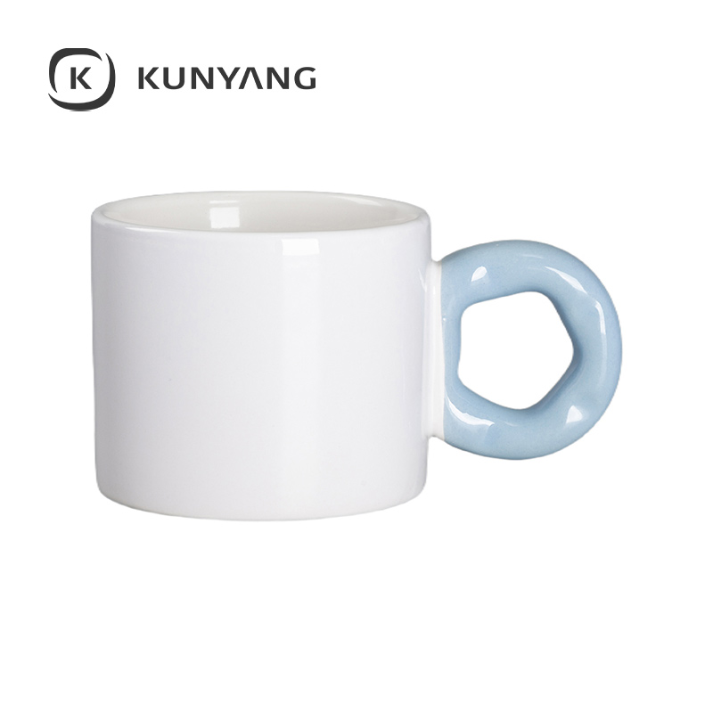 9oz/280ml White Mug Light Blue