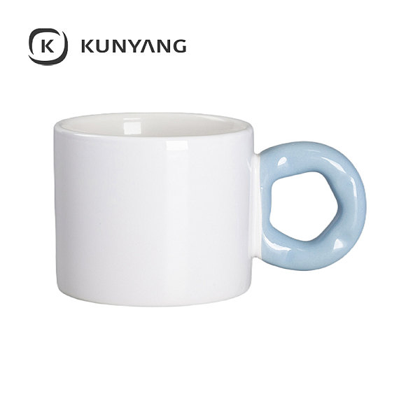 9oz/280ml White Mug Light Blue