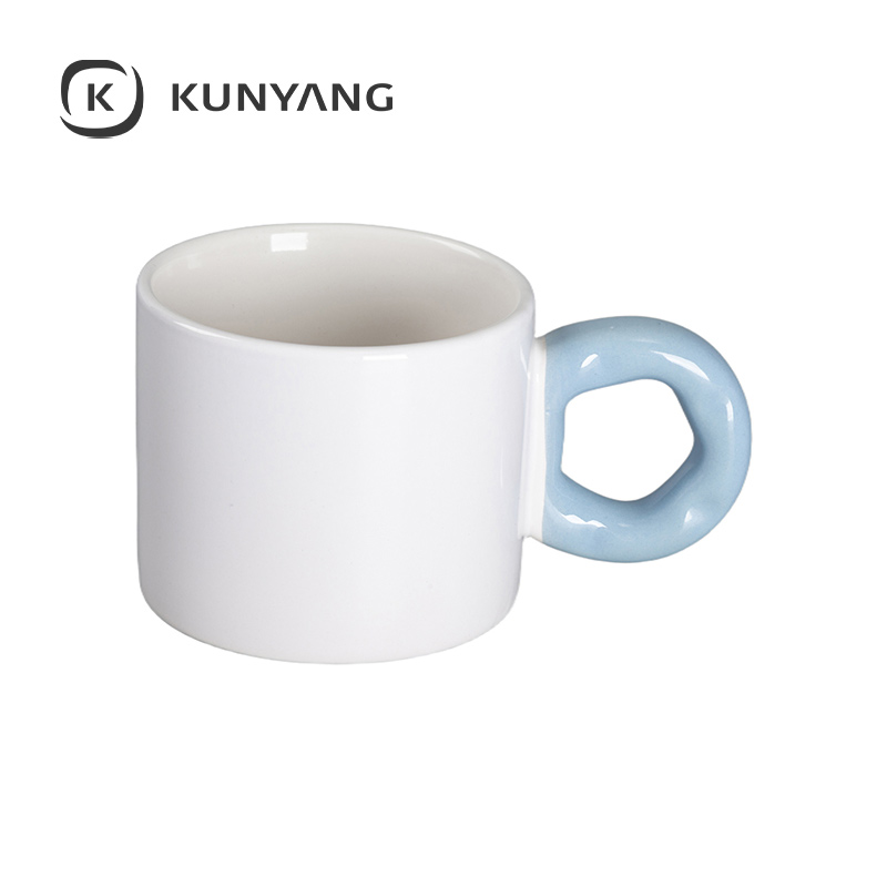 9oz/280ml White Mug Light Blue