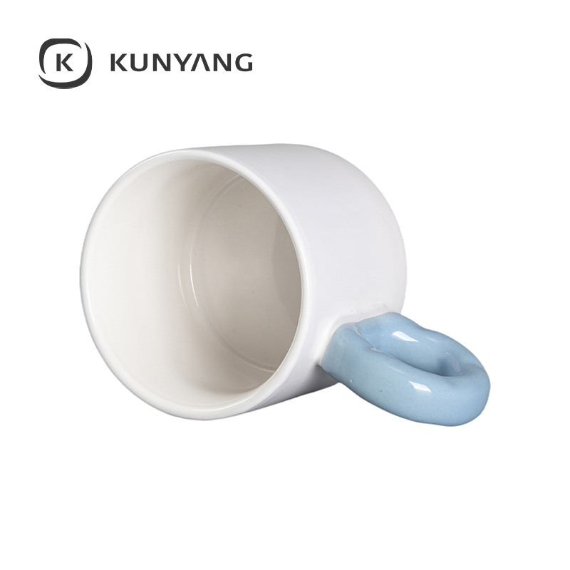 9oz/280ml White Mug Light Blue
