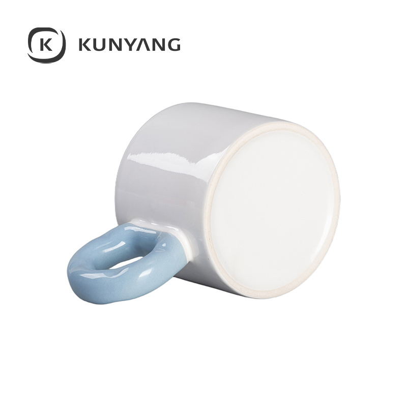 9oz/280ml White Mug Light Blue