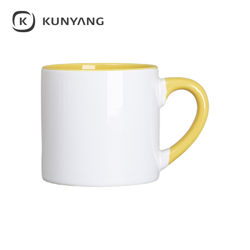 6oz Lnner Rim Color Mug Yellow