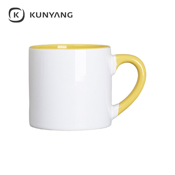 6oz Lnner Rim Color Mug Yellow