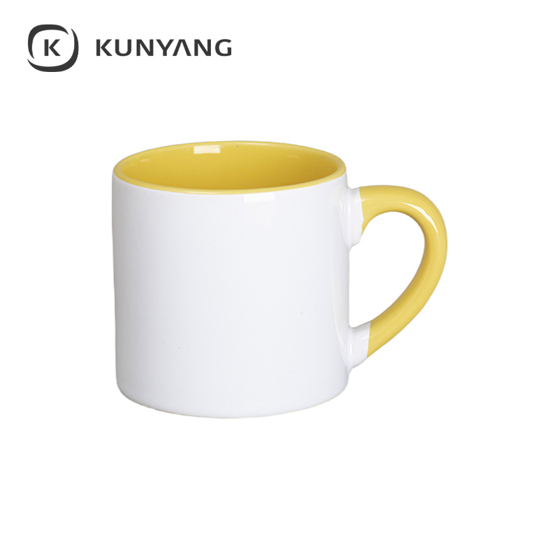6oz Lnner Rim Color Mug Yellow