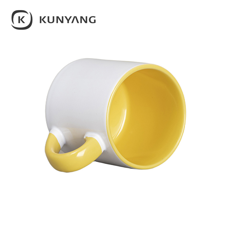 6oz Lnner Rim Color Mug Yellow