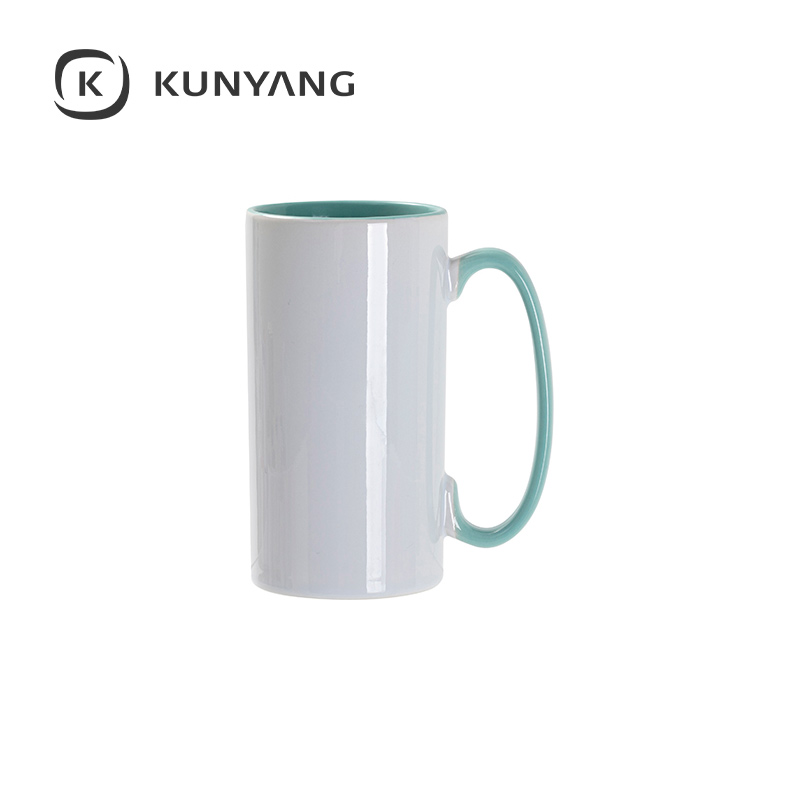 12.8oz/380ml Lnner/Handle Color Skinny Tall Mug Mint Green