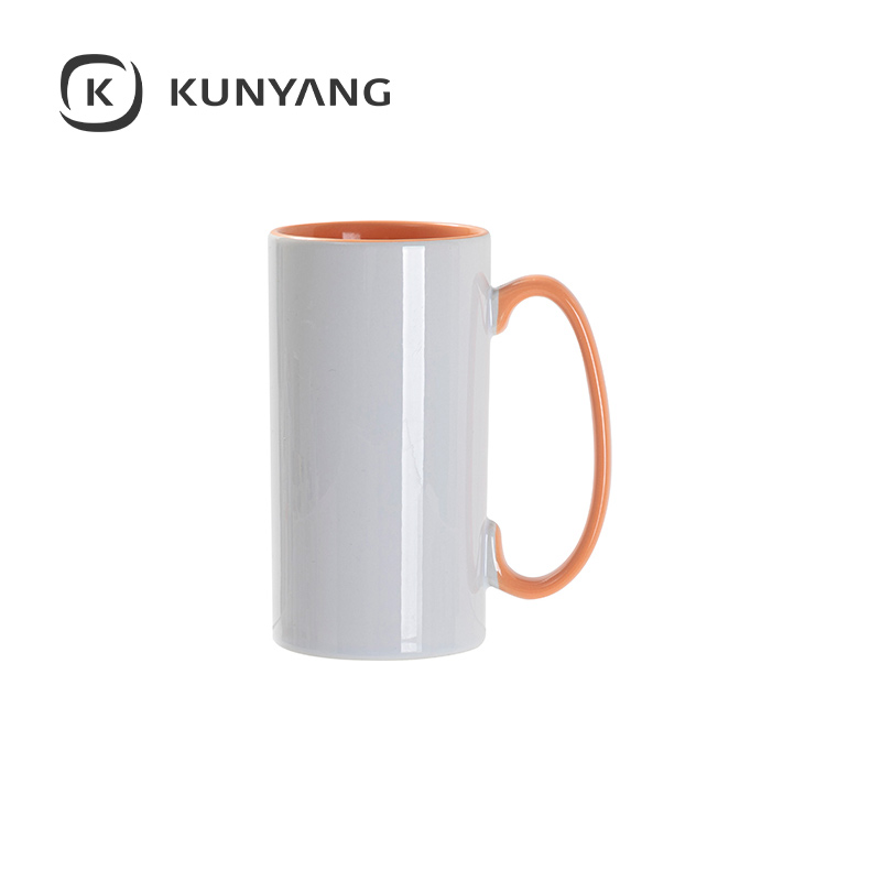 12.8oz/380ml Lnner/Handle Color Skinny Tall Mug Orange