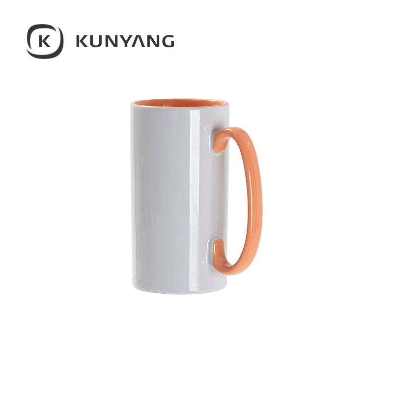 12.8oz/380ml Lnner/Handle Color Skinny Tall Mug Orange