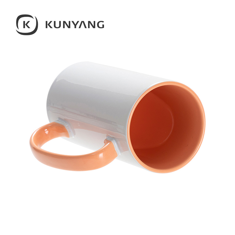 12.8oz/380ml Lnner/Handle Color Skinny Tall Mug Orange