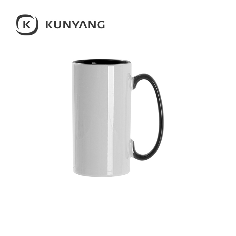12.8oz/380ml Lnner/Handle Color Skinny Tall Mug Black