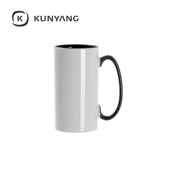 12.8oz/380ml Lnner/Handle Color Skinny Tall Mug Black