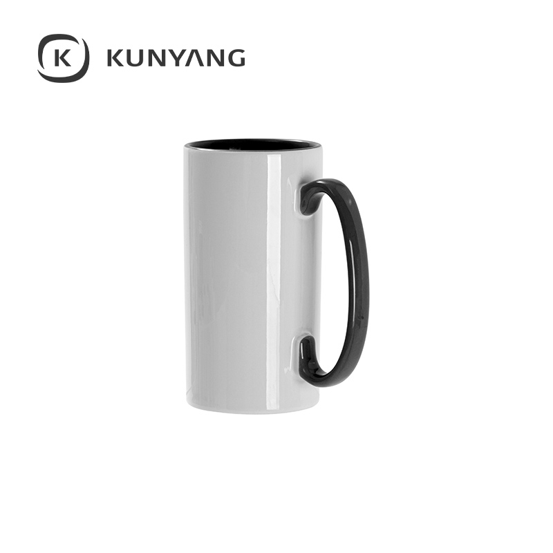 12.8oz/380ml Lnner/Handle Color Skinny Tall Mug Black