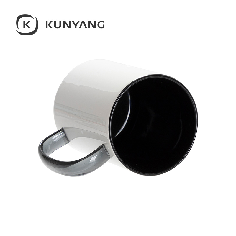 15oz Two-Tone Color Mug(Glass Handle) Black