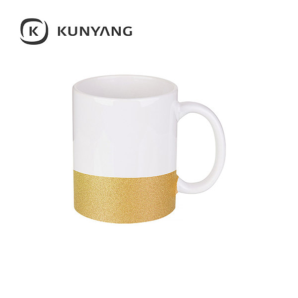11oz/330ml Bottom Glitter Mug Gold