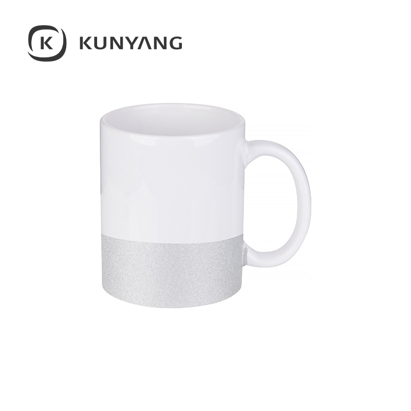 11oz/330ml Bottom Glitter Mug Silver