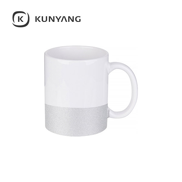 11oz/330ml Bottom Glitter Mug Silver