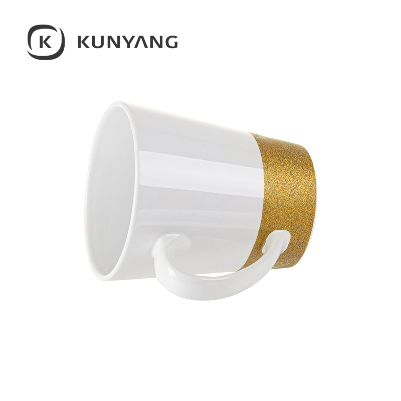 11oz/360ml Bottom Glitter Mug Gold