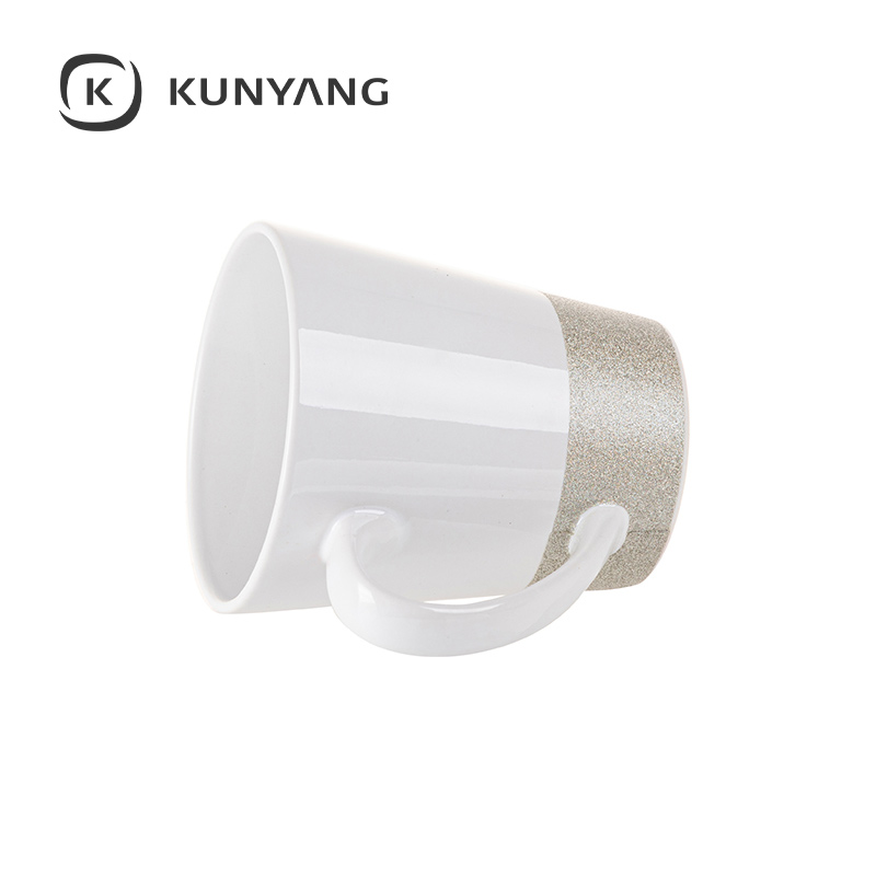 11oz/360ml Bottom Glitter Mug Silver