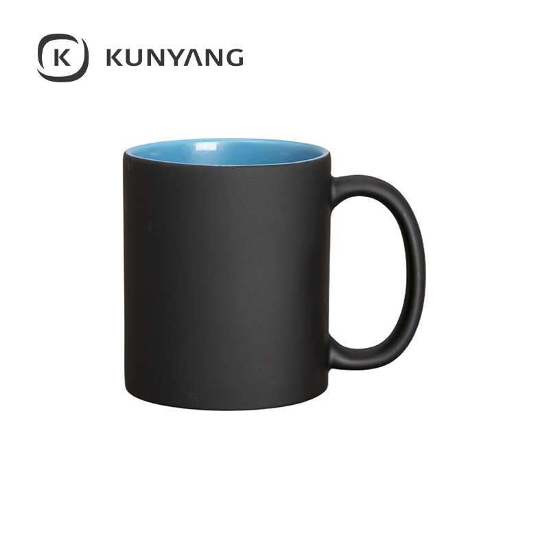 11oz Two-Tone Engravable Matte Black Mug(new) Blue
