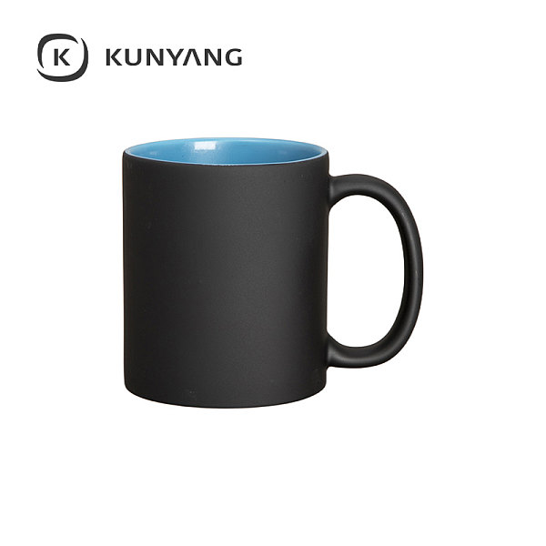 11oz Two-Tone Engravable Matte Black Mug(new) Blue
