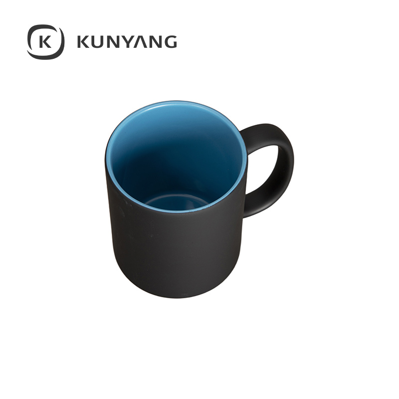 11oz Two-Tone Engravable Matte Black Mug(new) Blue