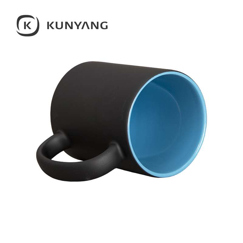 11oz Two-Tone Engravable Matte Black Mug(new) Blue