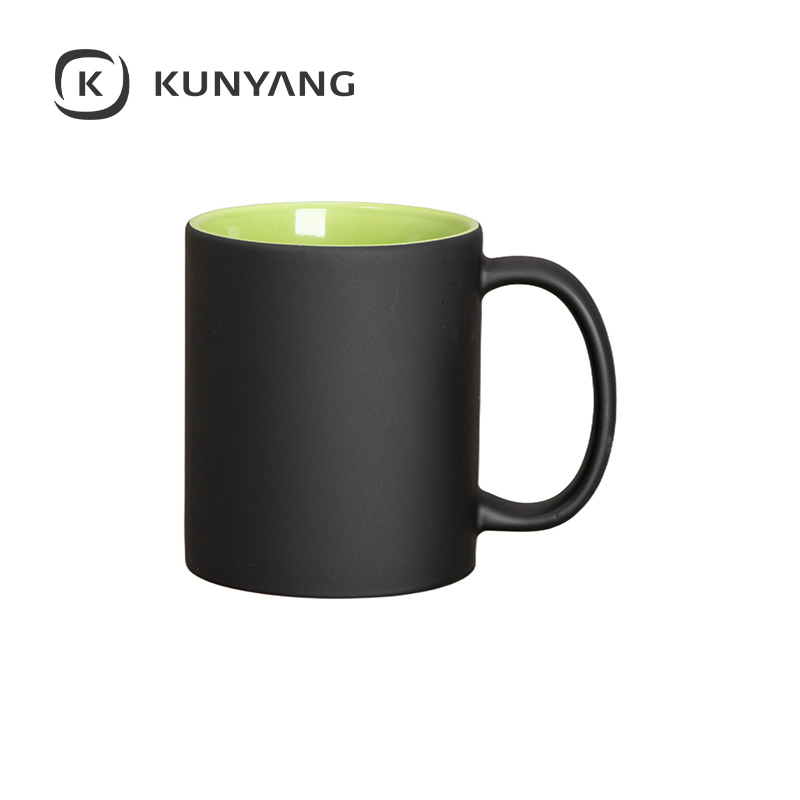 11oz Two-Tone Engravable Matte Black Mug(new) Green