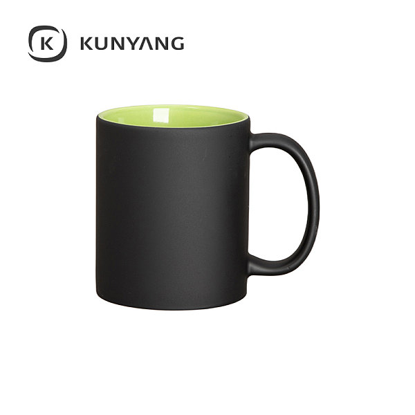 11oz Two-Tone Engravable Matte Black Mug(new) Green