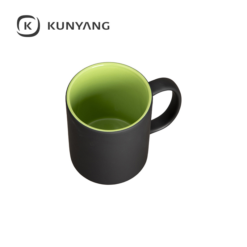 11oz Two-Tone Engravable Matte Black Mug(new) Green