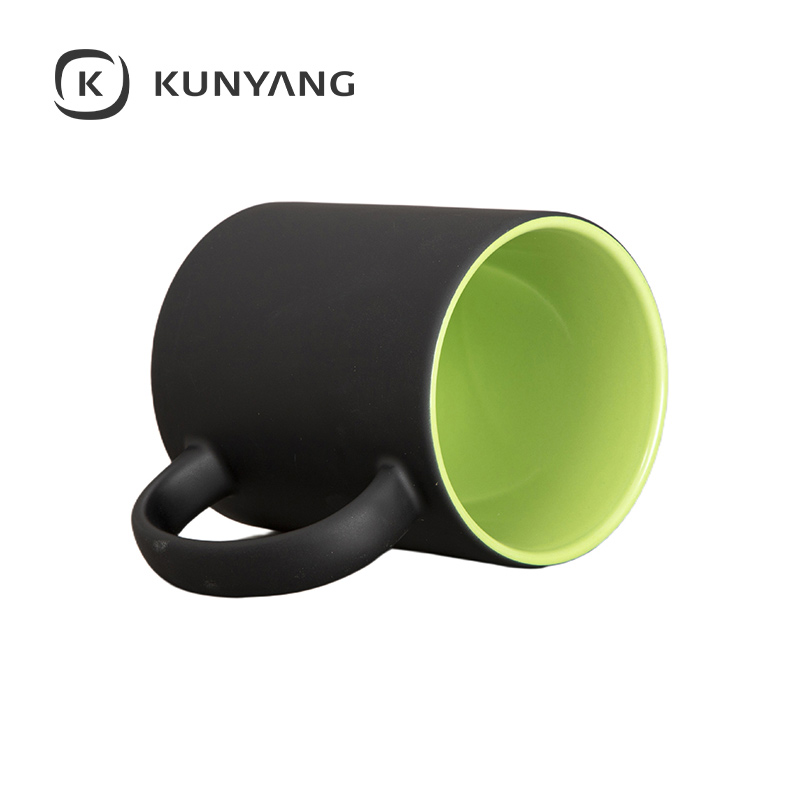 11oz Two-Tone Engravable Matte Black Mug(new) Green
