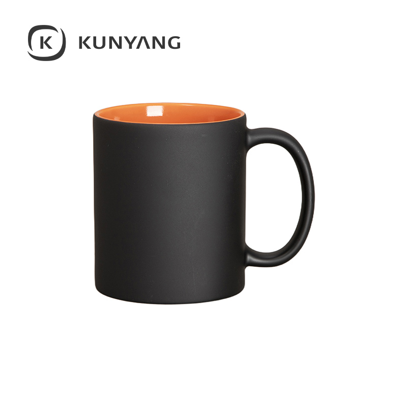 11oz Two-Tone Engravable Matte Black Mug(new) Orange