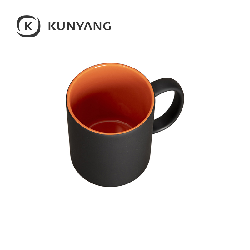 11oz Two-Tone Engravable Matte Black Mug(new) Orange