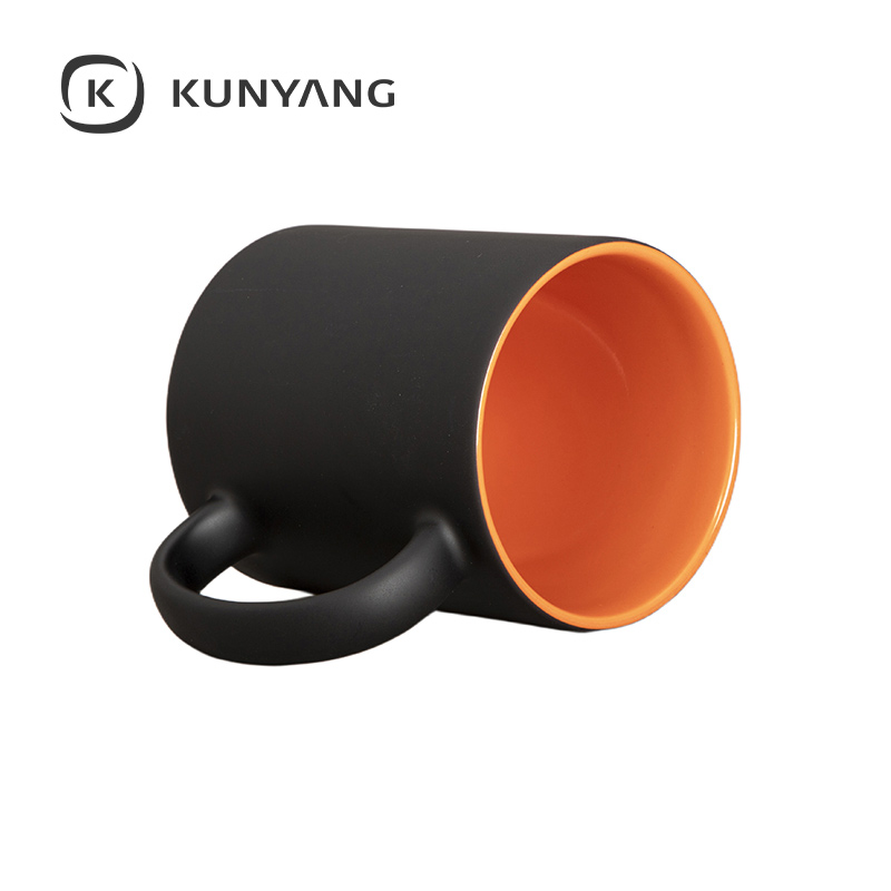11oz Two-Tone Engravable Matte Black Mug(new) Orange