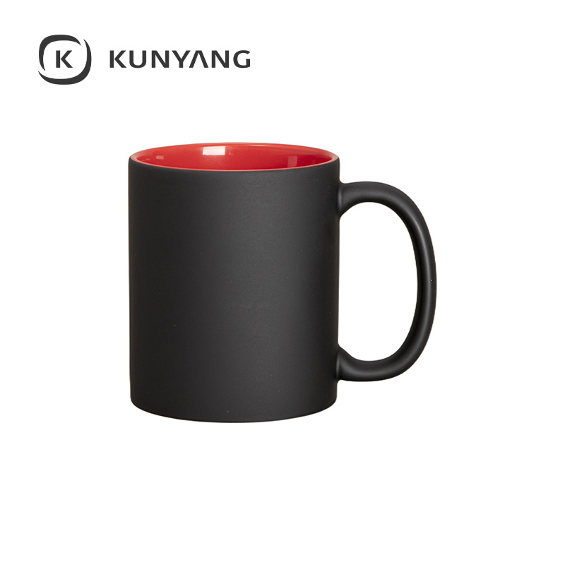 11oz Two-Tone Engravable Matte Black Mug(new) Red