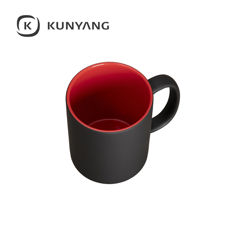 11oz Two-Tone Engravable Matte Black Mug(new) Red