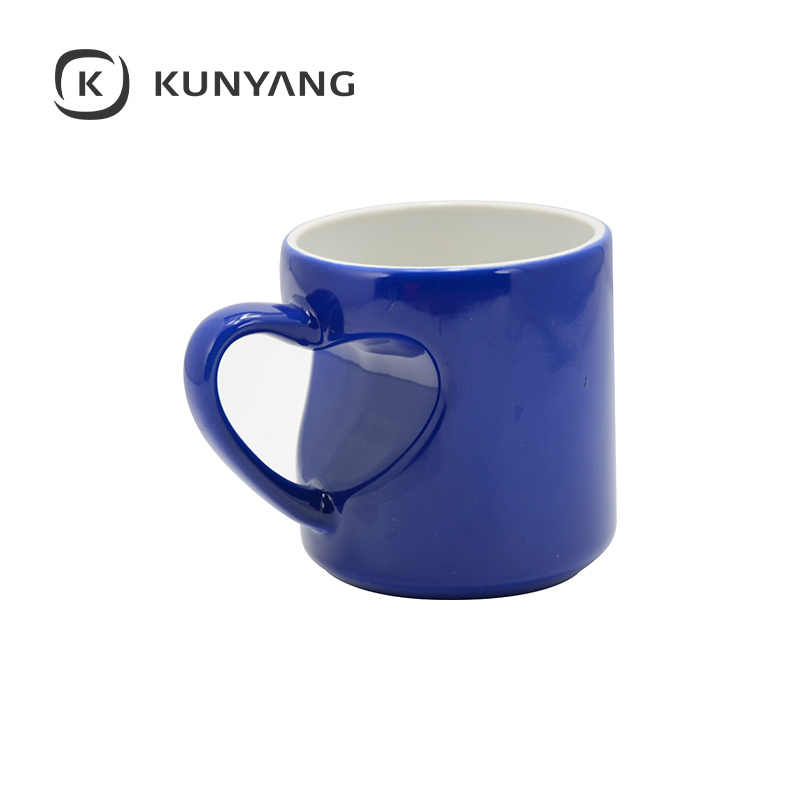11oz Heart Shape Handle Color Changing Mug Blue