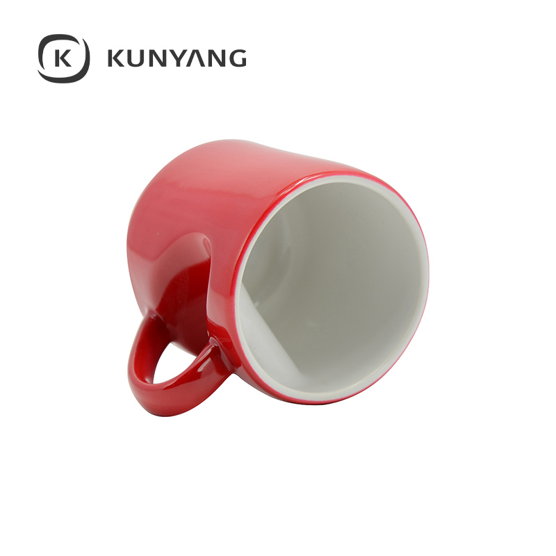 11oz Heart Shape Handle Color Changing Mug Red