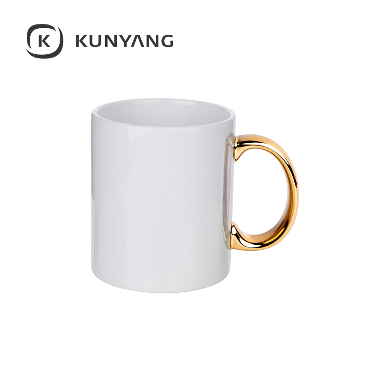 Metallic Rim & Handle Ceramic Mug