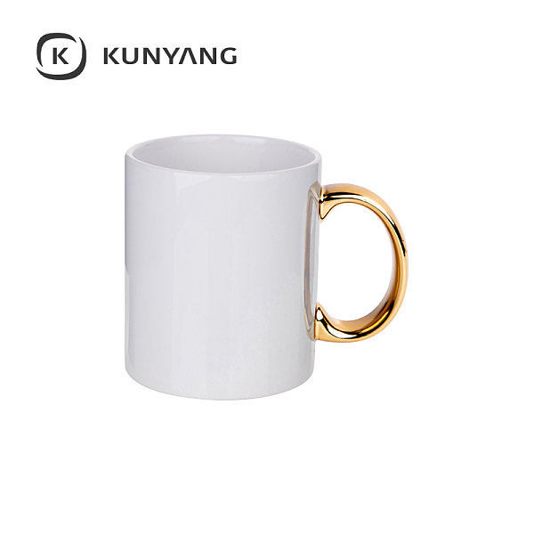 Metallic Rim & Handle Ceramic Mug