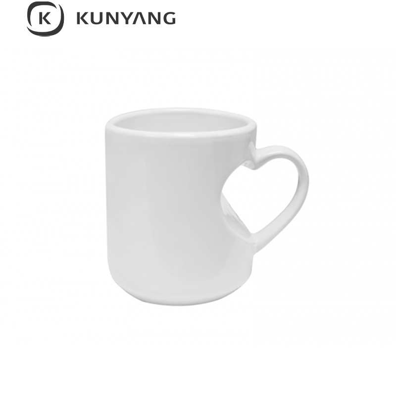 Heart Shape Handled White Mug