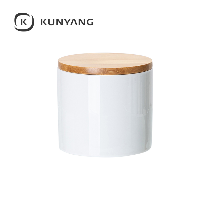 Ceramic Storage Jar/W Bamboo Lid