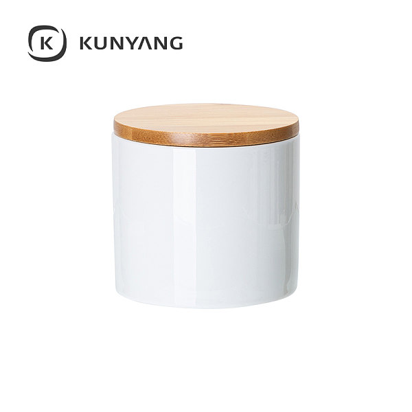 Ceramic Storage Jar/W Bamboo Lid