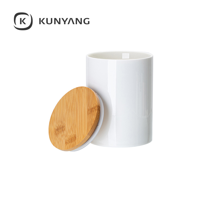 Ceramic Storage Jar/W Bamboo Lid