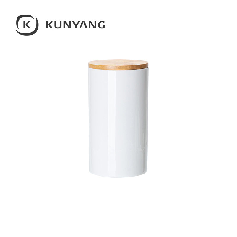 Ceramic Storage Jar/W Bamboo Lid