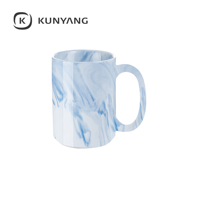 15oz Sublimation Marble Texture Mugs Blue