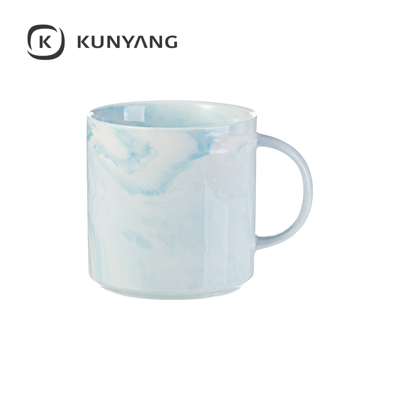 12oz Sublimation Marble Texture Mugs Blue