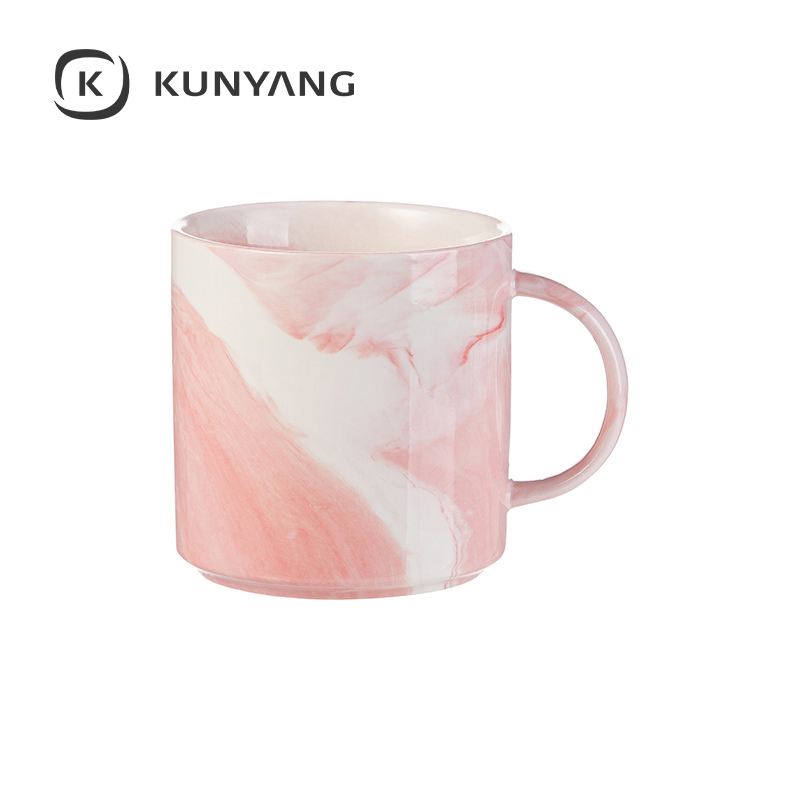 12oz Sublimation Marble Texture Mugs Pink