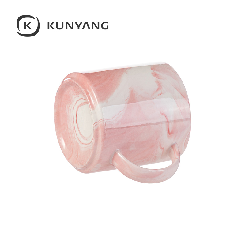 12oz Sublimation Marble Texture Mugs Pink